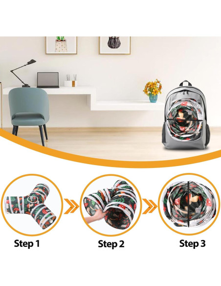 Túnel y Juguetes para Conejos Mechpia - Kit de Masticar 80 cm Túnel y Juguetes para Conejos Mechpia - Kit de Masticar 80 cm