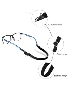 Correas Ajustables para Gafas Niños lvvfit 4pcs Negro 2