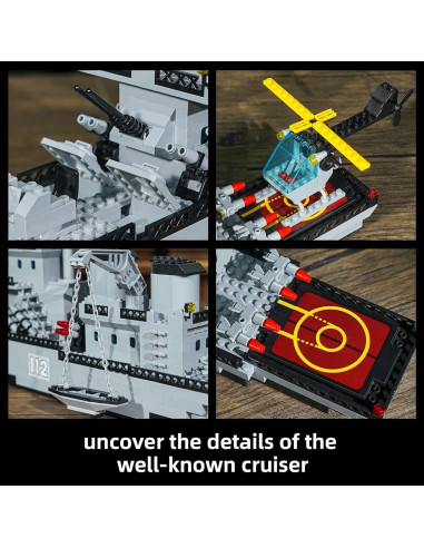 Juego de Bloques de Construcción Acorazado Militar 910 Piezas