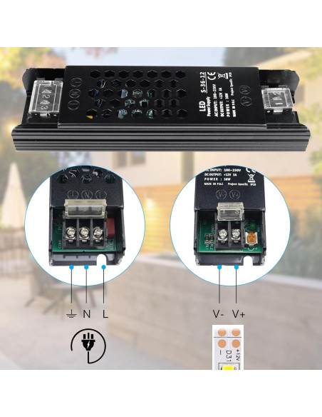 Fuente de Alimentación 12V 3A 36W inShareplus Transformador
