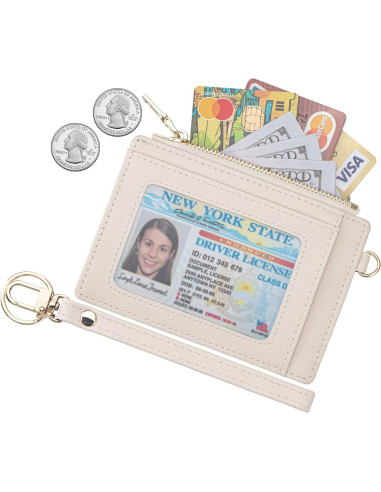 Funda para Tarjetas de Crédito RFID Wikavanli Beige Compacta