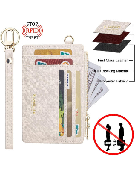 Funda para Tarjetas de Crédito RFID Wikavanli Beige Compacta