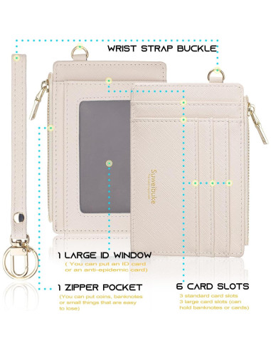 Funda para Tarjetas de Crédito RFID Wikavanli Beige Compacta