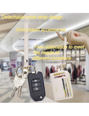 Funda para Tarjetas de Crédito RFID Wikavanli Beige Compacta