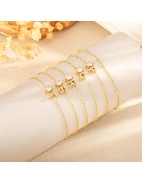 Tobilleras de Iniciales en Corazón Oro 14k para Mujeres Tobilleras de Iniciales en Corazón Oro 14k para Mujeres