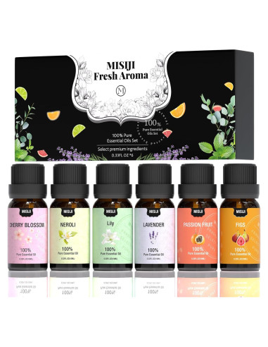 Juego de Aceites Esenciales MISIJI 6 x 10ml Aromaterapia