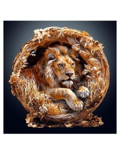 Rompecabezas de Madera KAAYEE 3D Rey León 100 Piezas 21.6 cm