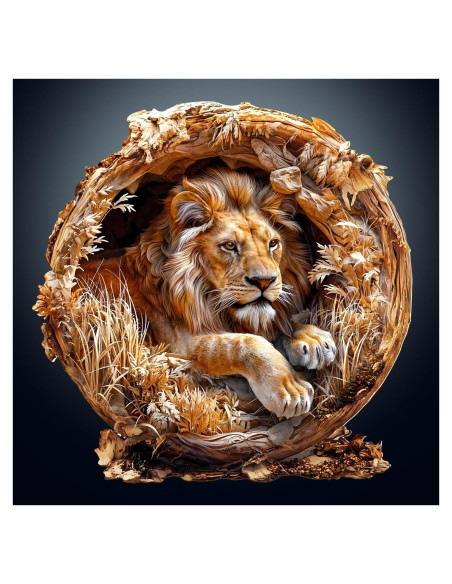 Rompecabezas de Madera KAAYEE 3D Rey León 100 Piezas 21.6 cm