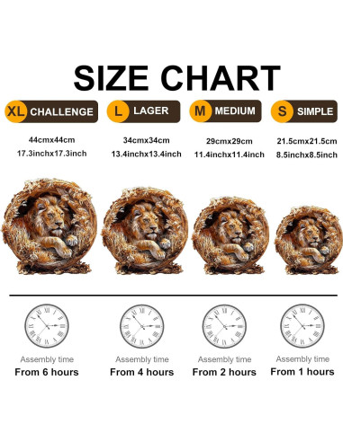 Rompecabezas de Madera KAAYEE 3D Rey León 100 Piezas 21.6 cm