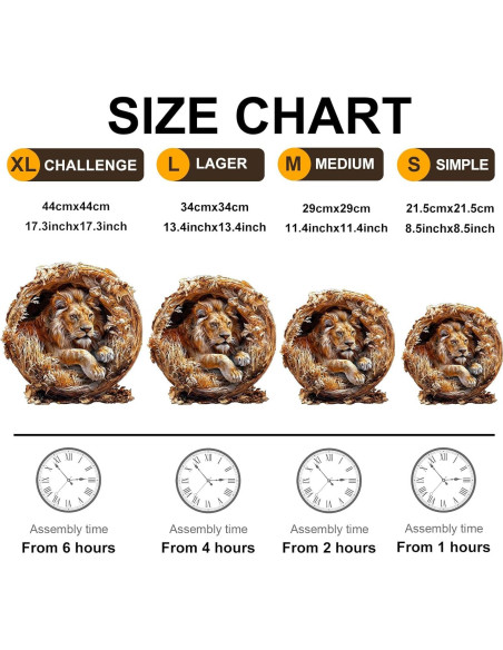 Rompecabezas de Madera KAAYEE 3D Rey León 100 Piezas 21.6 cm