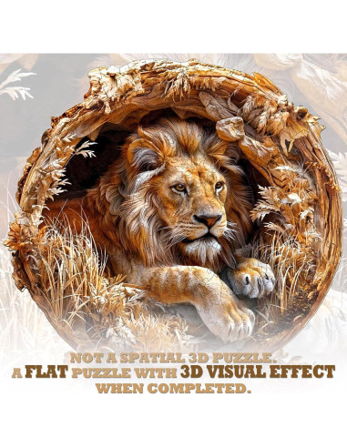 Rompecabezas de Madera KAAYEE 3D Rey León 100 Piezas 21.6 cm
