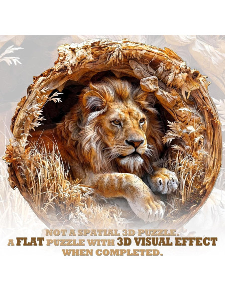 Rompecabezas de Madera KAAYEE 3D Rey León 100 Piezas 21.6 cm