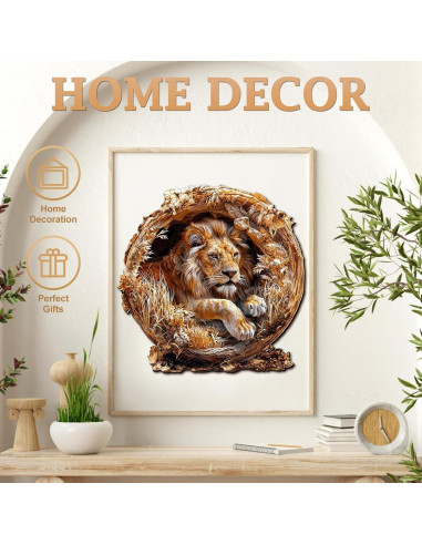 Rompecabezas de Madera KAAYEE 3D Rey León 100 Piezas 21.6 cm