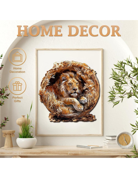 Rompecabezas de Madera KAAYEE 3D Rey León 100 Piezas 21.6 cm