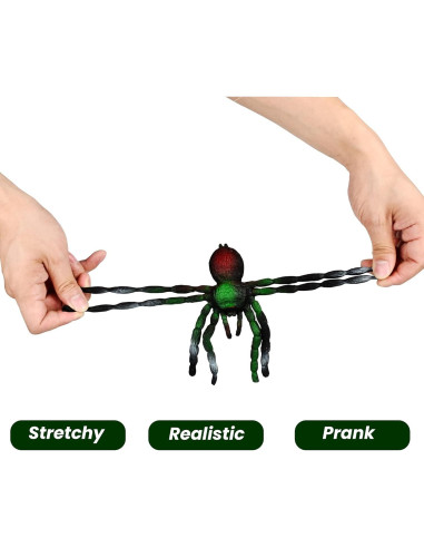 Araña de Goma Estirable BOHS - Juguete Realista para Halloween