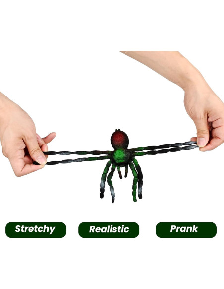 Araña de Goma Estirable BOHS - Juguete Realista para Halloween