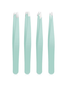 Juego de Pinzas de Precisión YilulvDeng 4 Piezas Acero Inoxidable