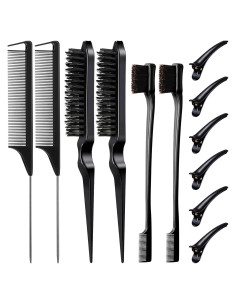 Juego de Cepillos para Cabello Remerry 12 Piezas Nylon Negro