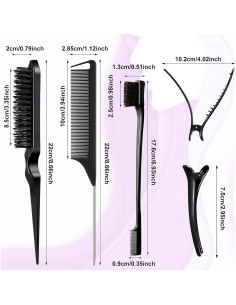 Juego de Cepillos para Cabello Remerry 12 Piezas Nylon Negro 2