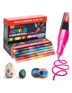 Marcadores de Pintura Acrílica Guangna 120 Colores Punta Fina