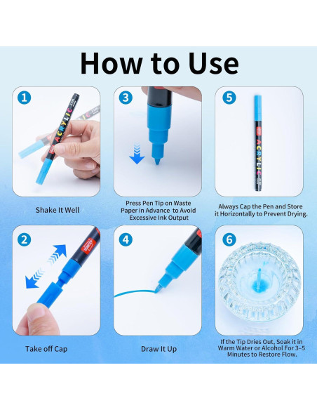 Marcadores de Pintura Acrílica Guangna 120 Colores Punta Fina