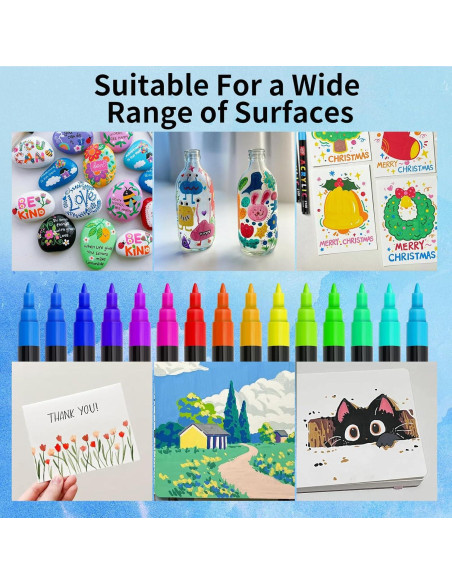 Marcadores de Pintura Acrílica Guangna 120 Colores Punta Fina