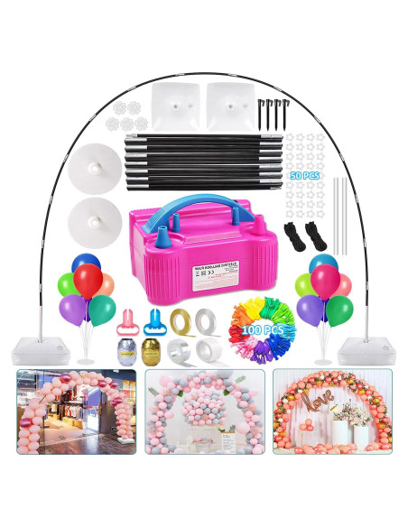 Kit de Arco de Globos iRabey 3m con Bomba Eléctrica y 100 Globos