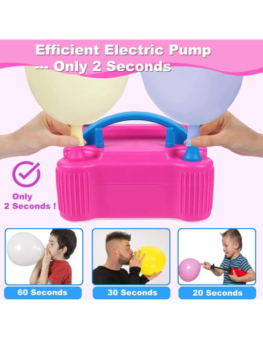 Kit de Arco de Globos iRabey 3m con Bomba Eléctrica y 100 Globos