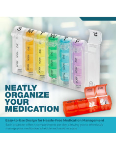 Organizador Semanal de Pastillas MEDca - 7 Días AM PM 2