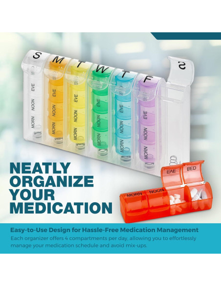 Organizador Semanal de Pastillas MEDca - 7 Días AM PM