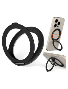 Soporte de Anillo Magnético COOLQO para Teléfono Móvil Negro