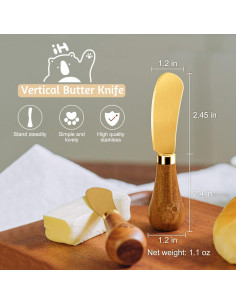 Juego de 4 cuchillos esparcidores de mantequilla Mlurcu oro 2