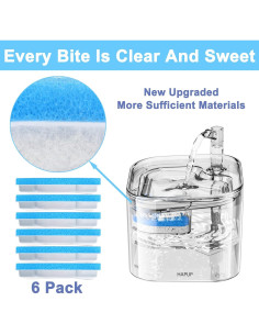 Filtro de Reemplazo para Fuente de Agua Gatos HAPUP 6 Piezas 2