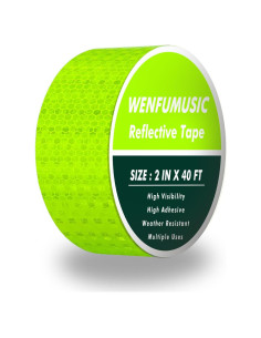 Cinta Reflectante WENFUMUSIC 5 cm x 12 m Verde Fluorescente