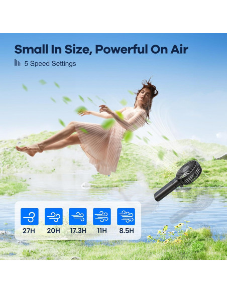 Ventilador de Mano Portátil HandFan 5200mAh 5 Velocidades
