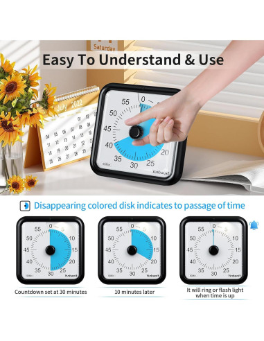Temporizador Visual de Cuenta Regresiva Yunbaoit 16cm 60min
