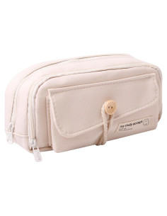 Estuche de Lápices Grande Grurun Beige 21.1x11.2x7.5 cm