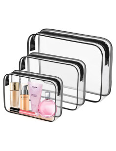 Paquete de 3 Bolsas de Aseo Transparentes ANOOVV 24.9x18.7cm