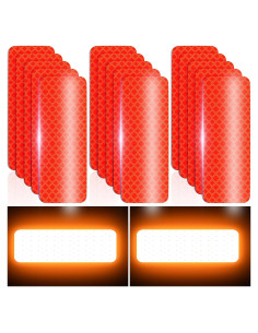 Calcomanías Reflectantes 3M DG3 Naranja Roja 20 Pcs 8x3 cm