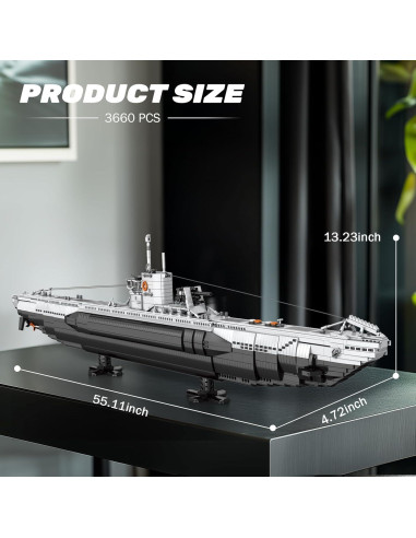 Set de Construcción Submarino U-Boat Reobrix 33050 3624 Piezas