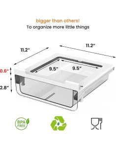 Organizador Cajón Bajo Estante Vacane 28.5x10.9 cm Transparente 2