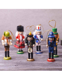 Conjunto de Adornos Cascanueces Navidad BlueSpace Madera 120mm Verde 2