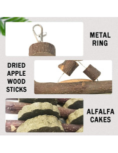 Juguetes de Masticar para Conejos Kathson - Madera de Manzana 1 Unidad 2