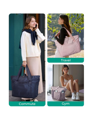 Bolsa Tote Plegable BAGSMART para Mujeres 42x15x36 cm Beige