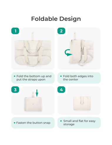 Bolsa Tote Plegable BAGSMART para Mujeres 42x15x36 cm Beige