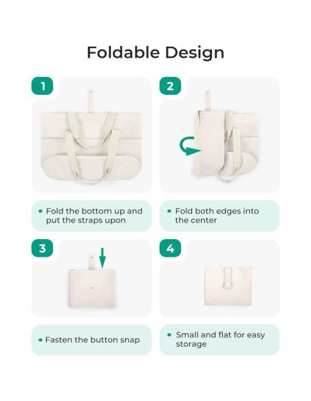Bolsa Tote Plegable BAGSMART para Mujeres 42x15x36 cm Beige