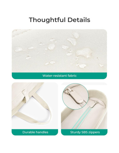 Bolsa Tote Plegable BAGSMART para Mujeres 42x15x36 cm Beige