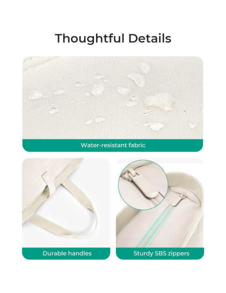 Bolsa Tote Plegable BAGSMART para Mujeres 42x15x36 cm Beige