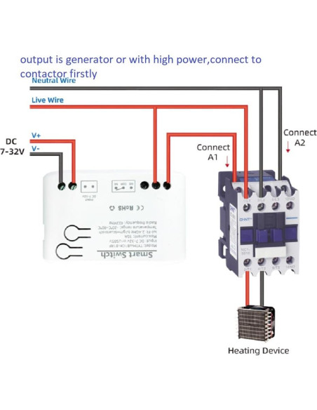 Interruptor WiFi de Temperatura Tuya 10A Contacto Seco