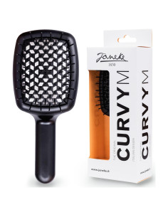 Cepillo Curvo Janeke con Mango Ergonómico para Cabello Grueso